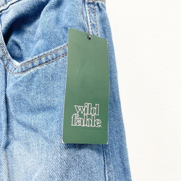 Wild Fable Women's Mid Rise Wide Leg Cargo Baggy Jeans Medium Wash Size 0 - Picture 4 of 7